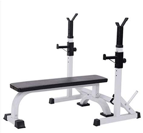 YYDS Workout Squat Rack Stands,299,8 kg Maximale BelastungAdjustable Squat Barbell Bar Power Stand Hantelbank Hantelbank Gewichtheben Bett Free-Press Bank Home Gym Equipment Equipment (Farbe: Weiß)