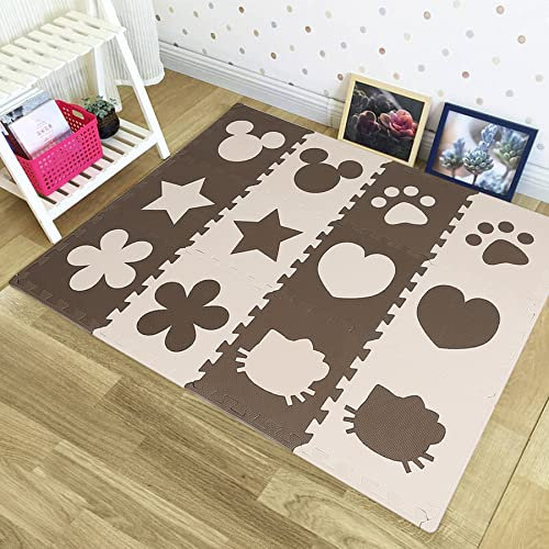 Puzzlematte Kids Color, 12 TLG, große Spielmatte,Puzzlematte-Muster,Schaumstoff, schadstofffrei, Spielunterlage, zusammensteckbar,Krabbelmatte Baby