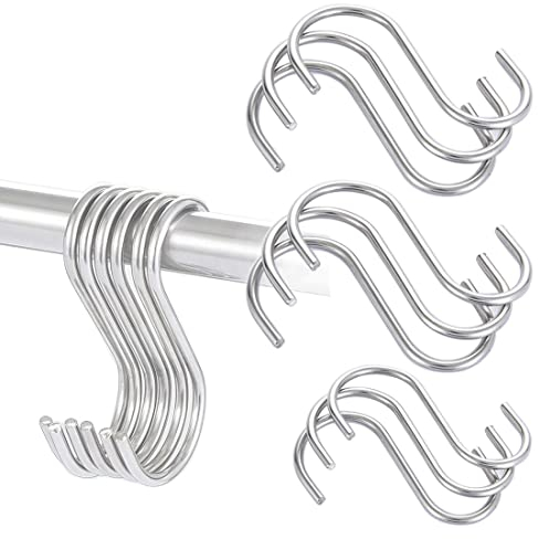 WEERSTONE 20 Stück S Haken Edelstahl S-förmige Haken Schwerlast Metall haken für für Badezimmer, Schlafzimmer, Büro, Küche, Geschäft