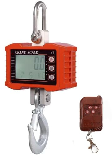 CDZHLTG 1000kg Elektronische Kranwaage Hängewaage Digitalgewicht Industriell Kranwaage mit Fernbedienung & professionellem Haken zum Aufhängen Hochleistungs-Hängewaage Crane Maßstab