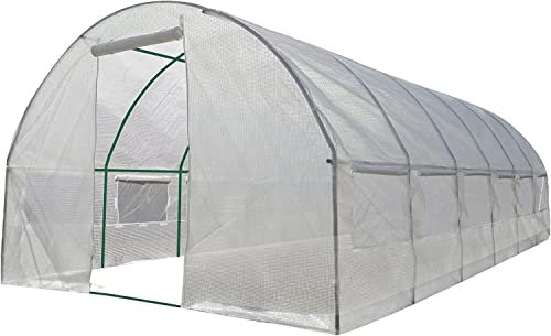 OKUOKA Grande Serre extérieure du Tunnel Hivernal avec châssis en Acier Lourd, Les Plantes de Jardin, Les serres à tomates, 2m / 3M / 4M / 5m / 6m de Long Qualité Couverture Tarp (Size : 600x200x200c