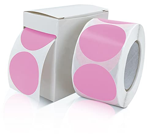 Runde Aufkleber 38mm Rosa Selbstklebend Rolle kleine Klebepunkte Etiketten Farbkodierung kreise Sticker Ablösbare Wetterfest Mit Spenderbox 500 Stück