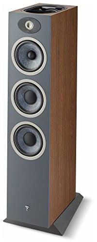 Focal Theva No.3-D - Altavoz de pie de 3 vías Bass-Reflex con controlador de encendido de rango completo de 5 pulgadas para efectos Dolby Atmos, cada uno (madera oscura)