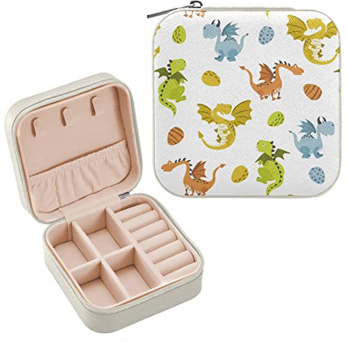 Oarencol Cute Dragon Jewelry Box Organizer Funny Anima Egg Travel Jewelry Case Small Jewelry Storage Holder for Ring Pendant Earring Necklace Bracelet, Gift for Women Girls