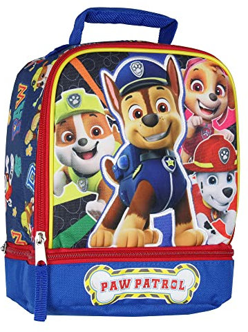 Paw Patrol - Lonchera con aislamiento de doble compartimento para niños Skye Rubble Chase Marshall