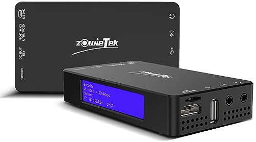 zowietek Codificatore/decodificatore video HDMI 4K, ZowieBox, NDI | Convertitore/lettore HX3, da UVC a HDMI, acquisizione e registratore video pass-through, SRT/RTMP(S)/RTSP, streaming live