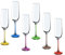 REGALOS LLUNA Set 6 copas cava modelo RAINBOW 24 cm. pie colores surtidos 19 cl.