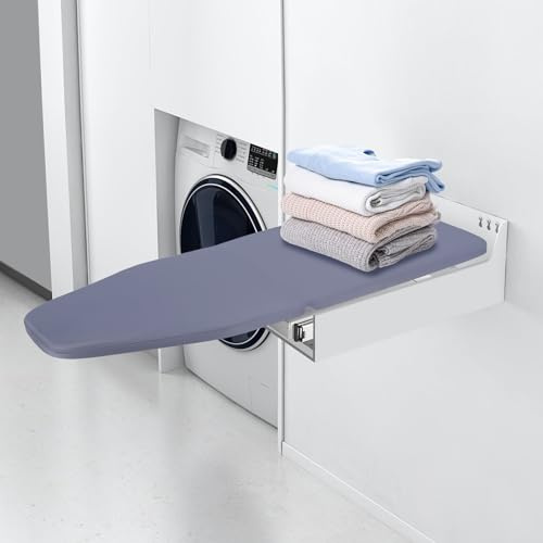 AOAPUMM Table à repasser murale pliable, rotative à 180°, pliable, avec housse en coton, peu encombrante et résistante à la chaleur