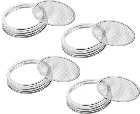 BESTonZON 12stücke Edelstahl Sprießdeckel Siebdeckel Für Einmachgläser Für Keimung Einfache Reinigung - Für Gesunde Sprossen Und Kräuteranbau