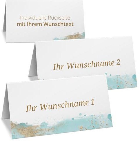 Einladungskarten Manufaktur Hamburg 10 PERSONALISIERTE Tischkarten mit verschiedenen Gäste-Namen | Kärtchen zur Hochzeit Geburtstag Kommunion Konfirmation Taufe Namenskarte Platzkarte Design 20