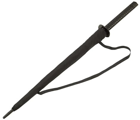 YAIUNHIQ Samurai-Regenschirm | Katana-Regenschirm | Schirm in Schwertform | mit Umhängetasche | Großer schwarzer Bildschirm mit 100 cm Durchmesser und automatischer Funktion