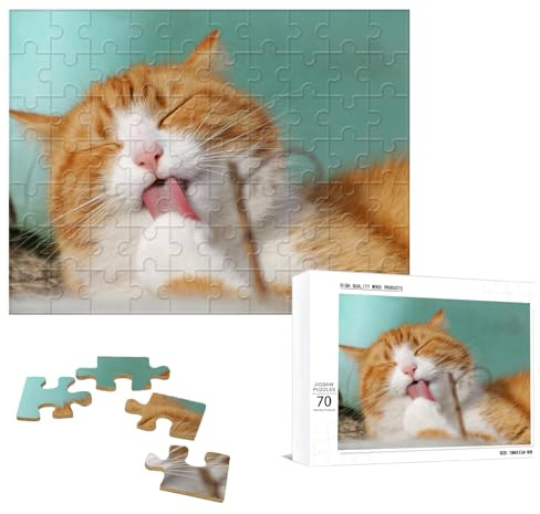 Personalised Jigsaw Puzzle,Wooden Custom Puzzle from Photo Custom Picture 300,500,1000 Pieces for Adult Teens Family, Wedding, Graduation, Gift (70 Pieces)