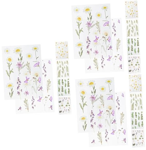 HOODANCOS 3stücke Selbstklebende Vintage Blumen Scrapbooking Sticker Für Diverse Pflanzendesigns Für Alben Tagebücher Und Kreative Projekte