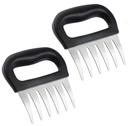 Sarini Bear Claws Meat Shredder,Stainless Steel BBQ Claws for Pulled Pork,Meat Shredding Forks with High-Temperature Resistance,Non-Corrosive (Stainless Steel)