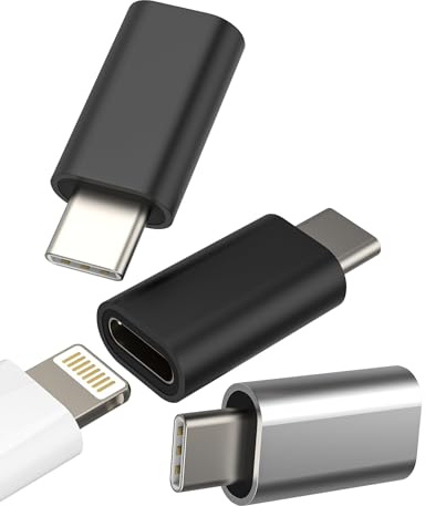 Adaptador Lightning a USB C Macho (lote de 3) para iPhone 16 15 para conector cargador rápido enchufe Apple para iPad Pro compatible con Samsung S24 S23 Cable tipo C accesorio de coche