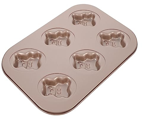 Ciieeo Dessin Animé Moule à Gâteau à 6 Cavités en Acier au Carbone | Anti-adhésif, Qualité Alimentaire pour Desserts de Banquet, Moule Stitch pour Réunion Entre Amis