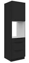 Kuechen-preisbombe Küchen Hochschrank 60 cm Siena Schwarz Küchenzeile Küchenblock Küche Einbauküche
