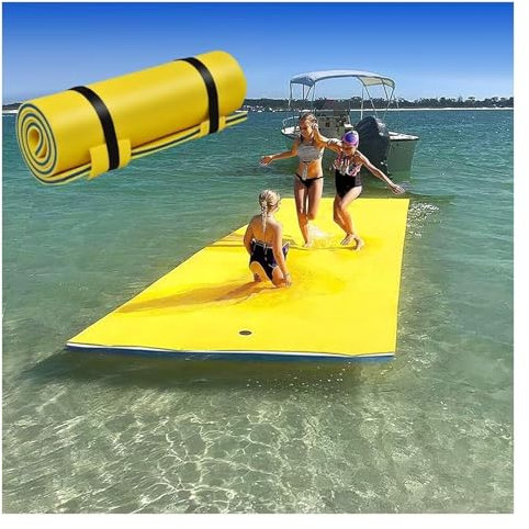 Tapis Flottant Piscine,Matelas Flottant, Tapis d'eau radeaux gonflables nénuphar piscines Plage, île Flottante XPE, Tapis de Bain Flottant for lac, océan(270m*150cm)