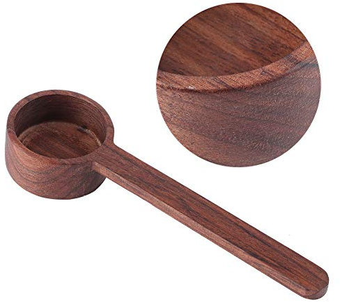 Cucharas Medidoras de Madera, Cuchara de café Cuchara Medidora de Nogal Negro de Grado Alimenticio Juego de Cucharas Medidoras de Madera con Molienda Manual para Incluir café,