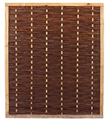 Weidenwand Mia mit 140x120cm in Premium Qualität aus gekochter Weide, Holz gebeizt von bambussi.com