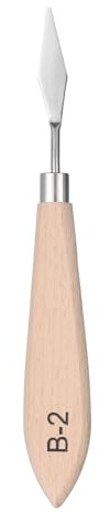 QUARKZMAN Espátula para pintura con cuchillos de paleta de 6.69 de hoja de acero inoxidable y mango de madera para óleo acrílico y mezcla de colores en lienzo