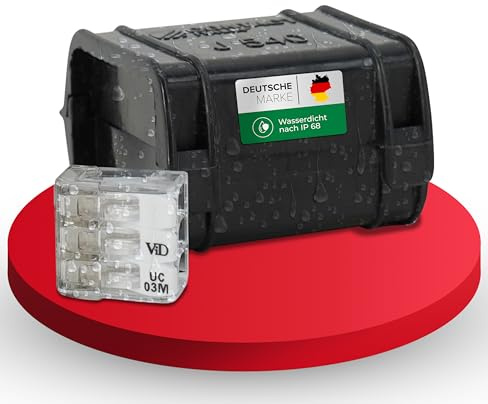 Heidemann ISO FLEX Gelbox med 3 anslutningsklämmor (gelfylld, för spänningar upp till 450 V, för tvärsnitt 0,2–2,5 mm², 1 styck) 30474