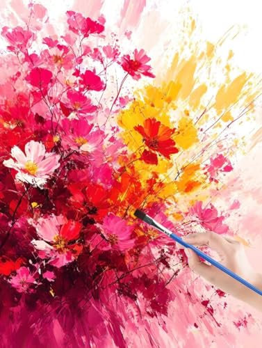 Malen Nach Zahlen Erwachsene,Graffiti, Blume malen nach zahlen, paint by numbers adult inklusive Pinsel und Acrylfarben, DIY bastelset erwachsene frauen, Zimmer Deko, Geschenk - 40 x 50 cm 89-Z