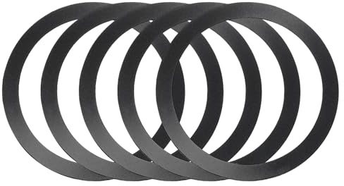 sourcing map 5 Pcs Magnetic Adapter Ring, Universal Magnetic Wireless Charger Conversion Kit Adhesive Sticker Ring for Phone Case, Black