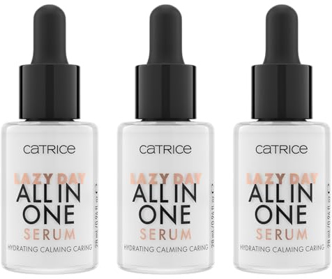 Catrice Lazy Day All In One Serum, Gesichtsserum, Transparent, feuchtigkeitsspendend, pflegend, beruhigend, ölfrei, ohne Parfüm, ohne Alkohol, ohne Parabene, 3er Pack (3x28ml)