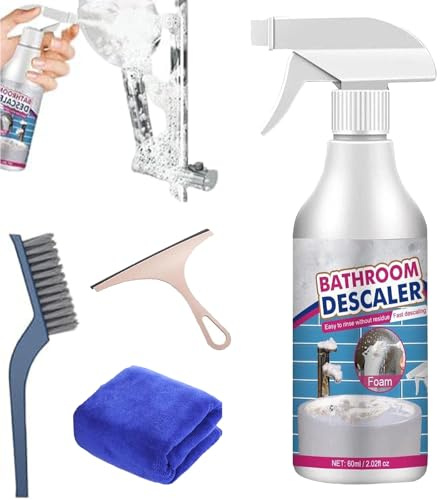 Bathroom Descaler, mousse Descaler de salle de bain, détartrant puissant, nettoyant pour cabine de douche, nettoyant pour salle de bain, détartrant pour les canalisations en verre (1 pièce)