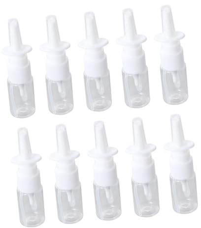 CALLARON 10 piezas Botellas Atomizadoras Nasales Unidades Botellas Plásticas Recargables Spray Fino Transparente Portátil para Viajes y Uso Exterior