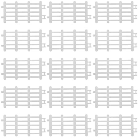 Gatuida 20Pcs White Miniature Plastic Farm Fence Set for Dollhouse and Micro Landscape, Decorative Fence for Scene Layout and Small Animal Enclosure