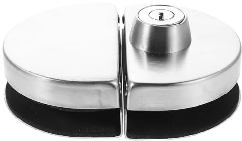 Kisangel Serrure sans Perçage pour Porte Verre Double Verrou à Clé pour Vitrine et Cabinet sans Cadre Acier Inoxydable Sécurité Renforcée pour Salle de Bain Bureau et Hôtel