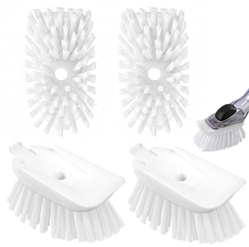 New Brush Refills for OXO New Soap Dispensing Dish Brush | 4 Pack Dish Brush Cleaning Soap Dispensing Head Replacement for Scrubber