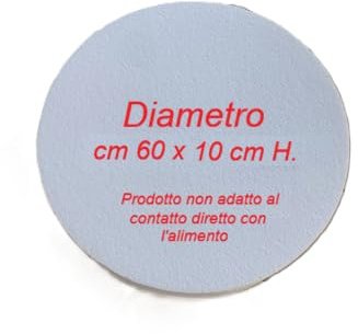 Base in polistirolo per Torte in alta densità diametro cm 60 x 10 cm di altezza (XXL) superficie liscia ideale per Feste di Compleanno e Cake Design