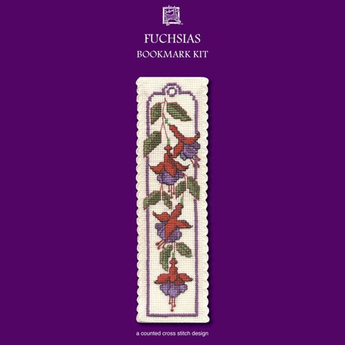 Textile Heritage Kreuzstichset für Lesezeichen, Motiv: Fuchsie