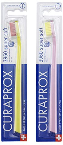 CURAPROX CS3960 Handzahnbürste super soft, 2 Stück, (farblich sortiert, Farbe nicht wählbar), sehr weiche Zahnbürste, toothbrush