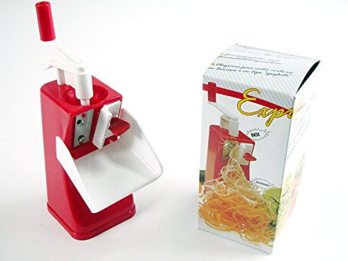 Rigamonti Express tempera verdure manuale. Tagliaverdure a spirale, Tagliaverudre a spaghetti, tagliatelle, tagliolini o sfoglie. Per uso domestico o professionale.