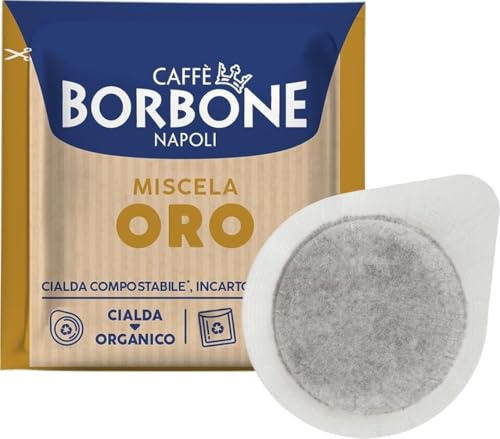 Caffè Borbone Gold Coffee Blend Compostable Pod — 100 x 44mm Paper Pods of Rich, Full-Bodied ESE Coffee Pods - Compostable Capsules Compatible with ESE and Pump Espresso Systems