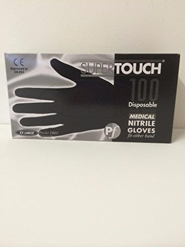 100 guanti monouso Tattoo Artist resistenti dimensioni extra large in nitrile senza lattice per parrucchieri, giardinaggio, medici, decoratori, salone di bellezza.