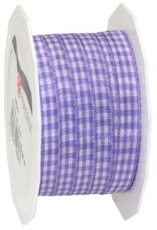Präsent Vichy Geschenkband Lavendel/weiß, 20 m Dekoband zum Verzieren & Basteln, 10 mm Breite, Kariertes Band für Bunte Dekos & Geschenkverpackungen, zu feierlichen Anlässen
