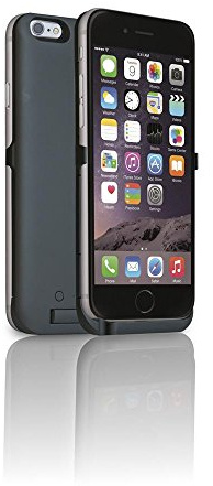 RealPower BP-4000 schwarz, Mobiles Ladegerät mit 4.000mAh und Schutzhülle für das iPhone 6 Plus