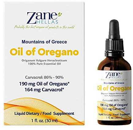 Zane Greek Undiluted Oregano Oil, 86-90% Carvacrol, 1 fl oz-30 ml