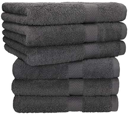 Betz Handtuch Set Palermo – 6er Pack Handtücher 50x100 cm – 100% Baumwolle, Handtücher für Bad, Gäste & Alltag – hochwertige Qualität, pflegeleicht & langlebig Farbe anthrazit Grau