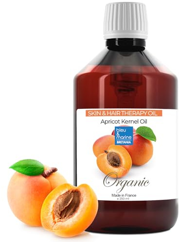 bleumarine Bretania - Bio Aprikosenkernöl 100% Rein | Haut- und Haarpflege | Schnelle Absorption | Für Sensible Haut | Verbessert Haar- und Nagelstruktur, 250 ml