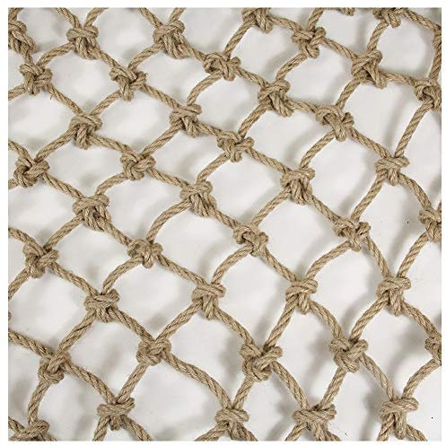 NAKAN Treppengeländer Net Innenwanddekoration Netting Hanf-Seil-Handwoven Netz, Vintage-Zaun-Netz, Schutznetz, 12 Mm Seil (Size : 1x4m(3x12ft))
