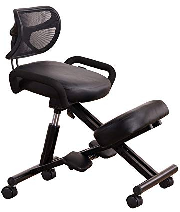 ZXCVBNAS Einstellbare Massagesessel, Ergonomischer Kniestuhl Mit Rückenstütze, Profi Orthopädische Posture Kniend Sitzarm-Pain Und Der Wirbelsäule Tension Relief Korrektur Hocker