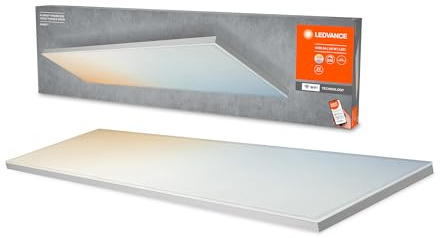 LEDVANCE Smarte LED Deckenleuchte, Panel für Innen mit WiFi Technologie, Lichtfarbe änderbar (3000K-6500K), 1200mm x 300mm, Kompatibel mit Google und Alexa Voice Control, SMART+ WIFI PLANON FRAMELESS