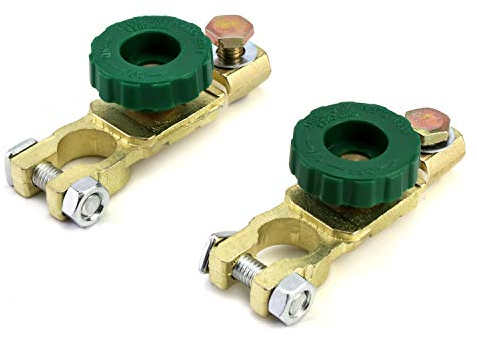 QWORK Universal Batterieschalter , Autobatterie Schalter Batterie Trennschalter , Zinklegierung batterie schalter , für Boot Auto LKW Wohnmobil Wohnmobil Traktor Fahrzeuge , 2 Stück