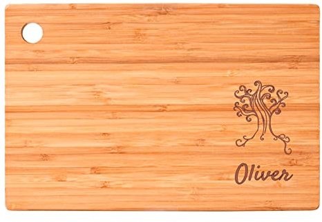 MASTERLASER3.0 Tagliere in legno Personalizzato, da Cucina Professionale in bambù, rettangolare, 30x20 cm, personalizzabile con nome, iniziali e data, migliore idea regalo (NOMI)